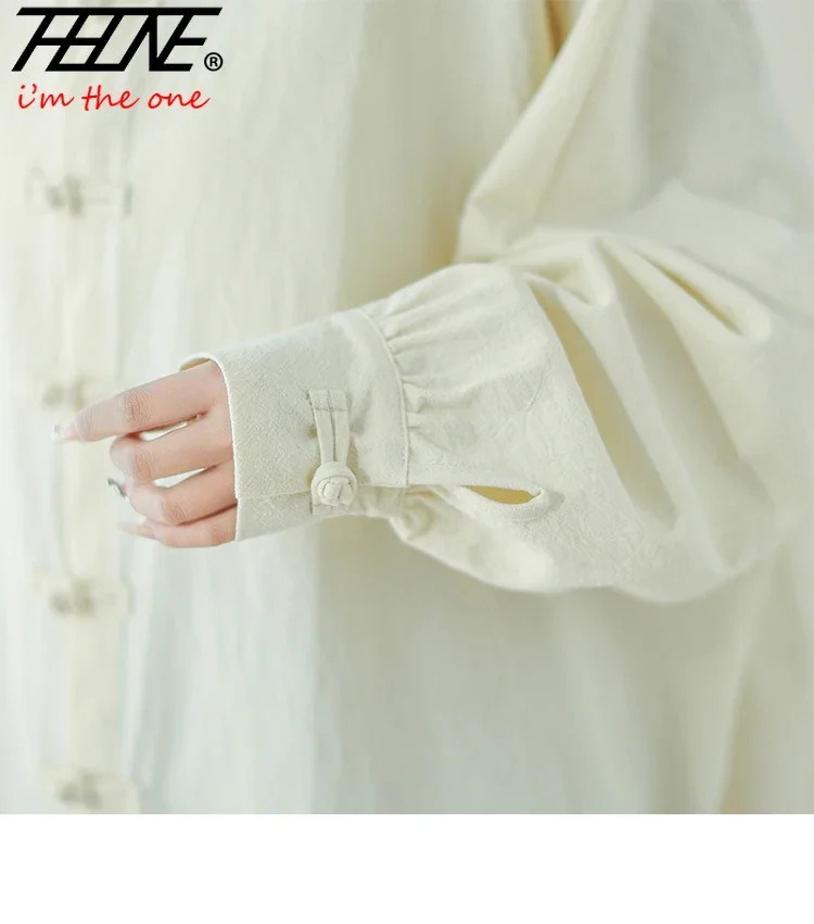 Осенняя женская блузка THHONE 2024 винтажная с длинным рукавом женские рубашки в