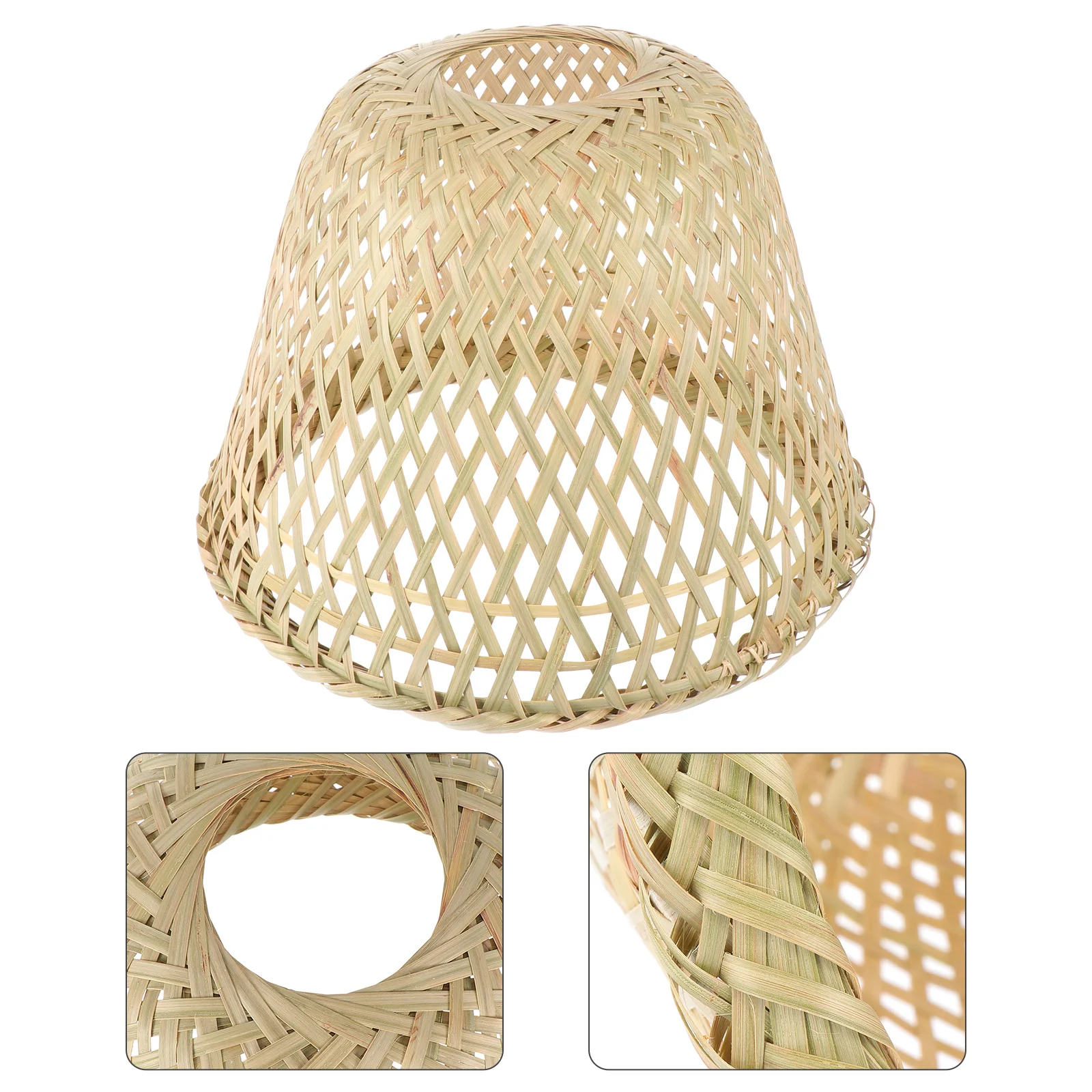 

Lamp Shade Light Pendant Rattan Lampshade Woven Cover Ceiling Shades Chandelier Hanging Wicker Cage Replacement Basket Drum