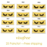 visofree 25 pairslot handmade volume soft lashes 100 cruelty free dramatic reusable natural eyelashes fake lashes make up