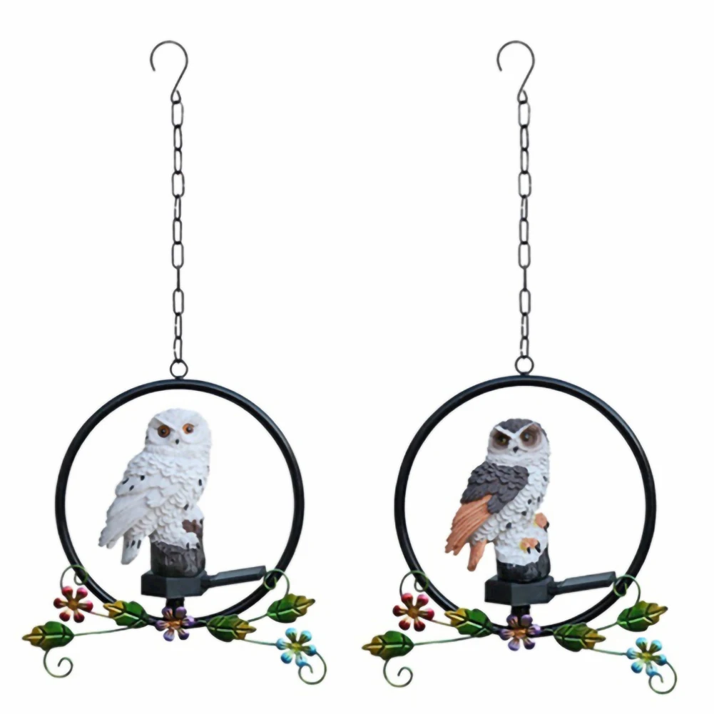 

Solar Power Owl Shape Sculptures Lamp Garden Outdoor Hanging Night Light
