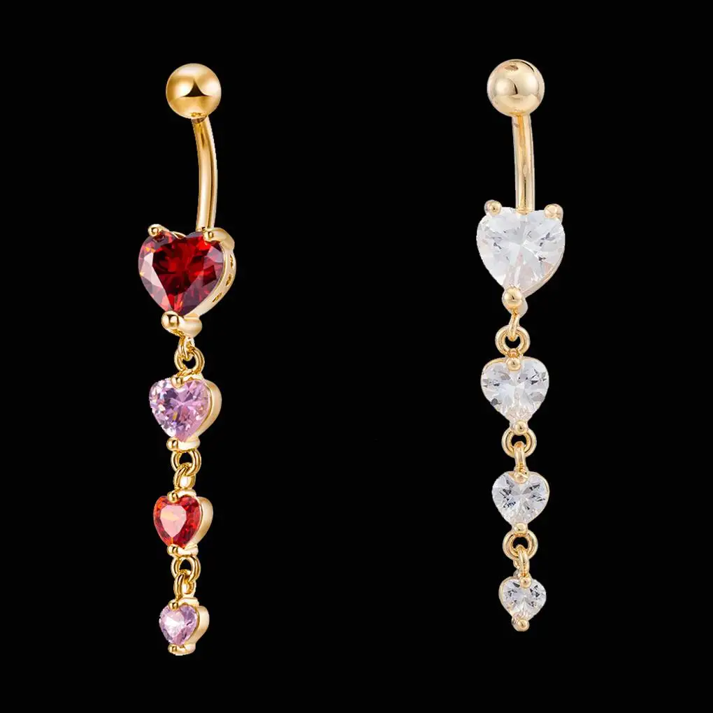 Кулон в форме сердца циркониевые пупки пупка кольца из нержавеющей стали