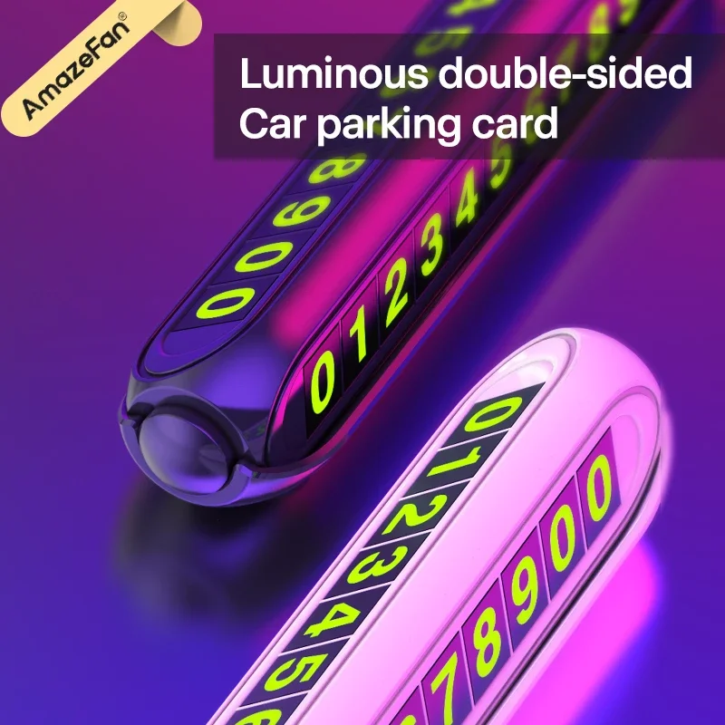 

2 in 1 Luminous Car Temporary Parking Card Sticker Car Air Freshener Auto Phone Number Card Plate Car Aromatherapy Accessories