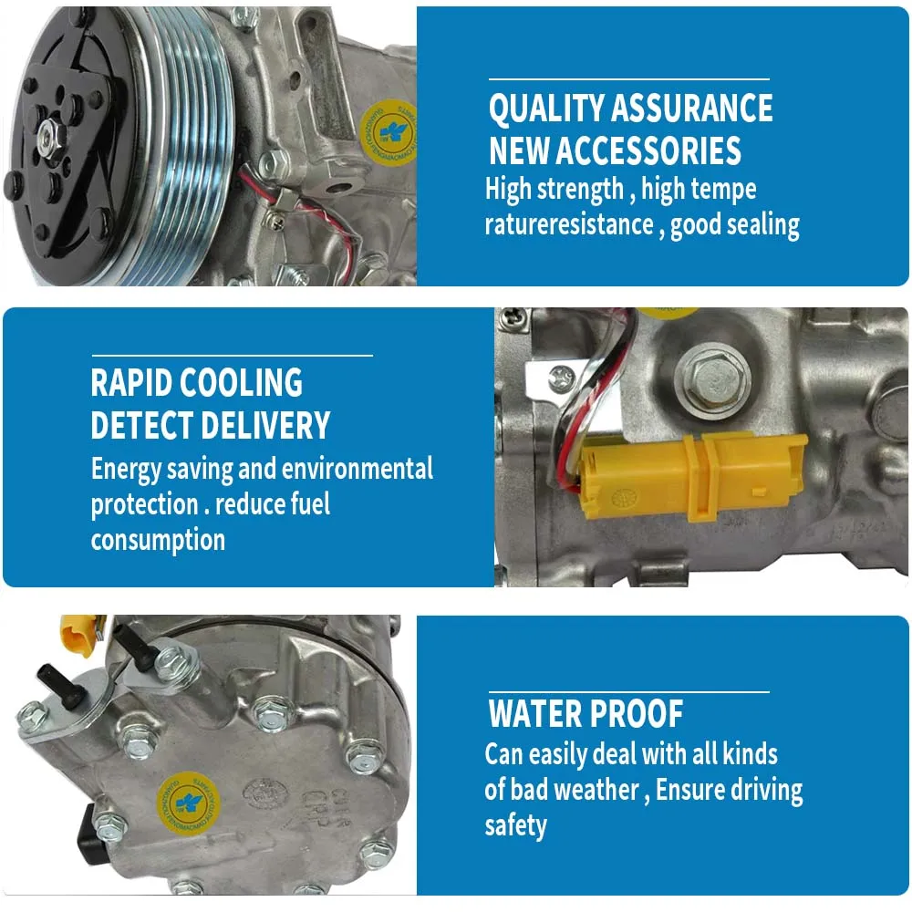 SD7C16 Компрессор кондиционера для Peugeot 207 208 308 3008 508 5008 Citroen C3 C4 C5 9800839580 8ФК 351334171 96519114