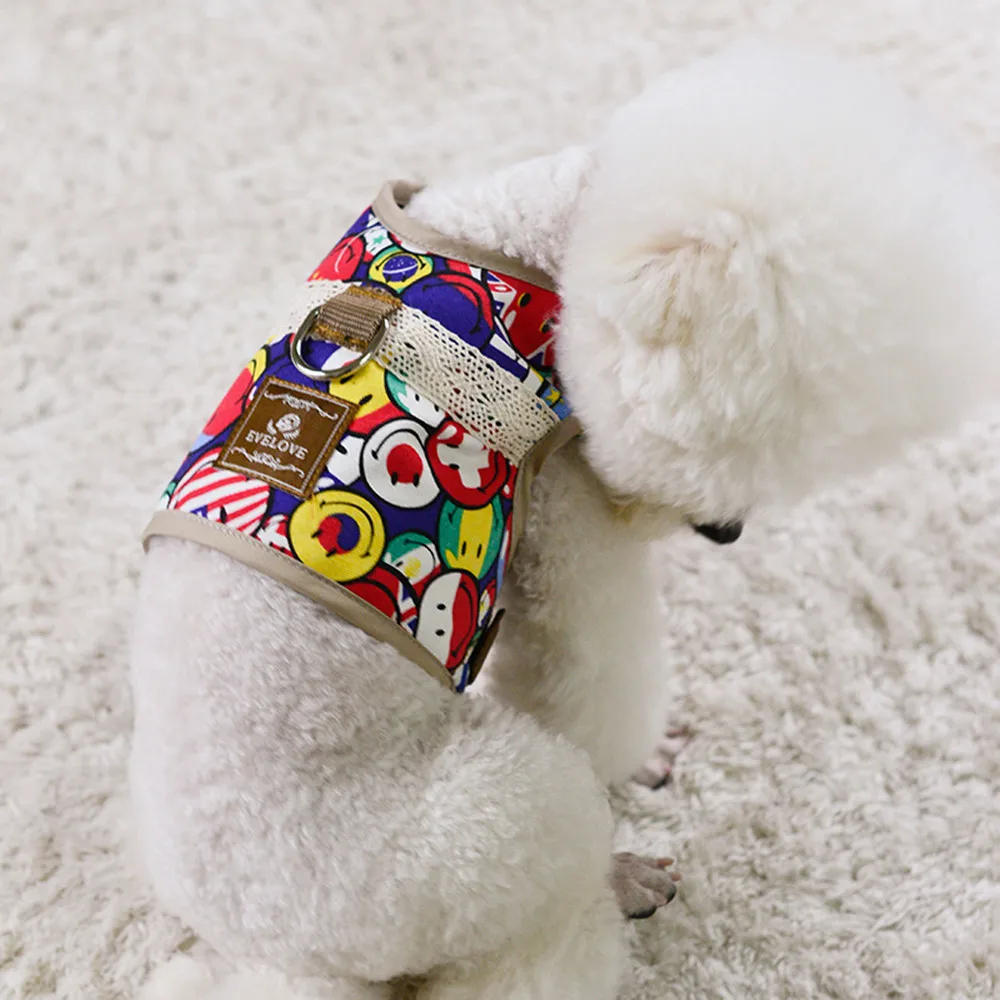 

Kawaii Dog Harness Leash Set Personalized Pet Harness Breathable Adjustable Pet Vest For Small Dogs Cute Pet Accessories Items