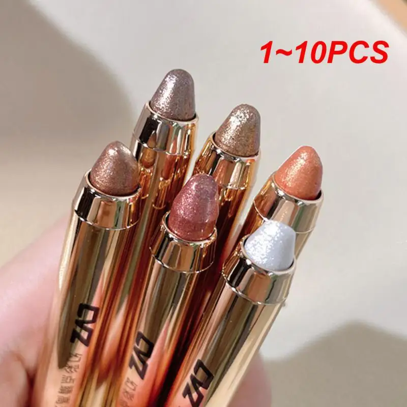 

1~10PCS Glitter Eyeshadow Pencil with Smudged Sponge Metallic Long Lasting Shiny Pearlescent Eye Shadow Makeup Eyeliner Pen