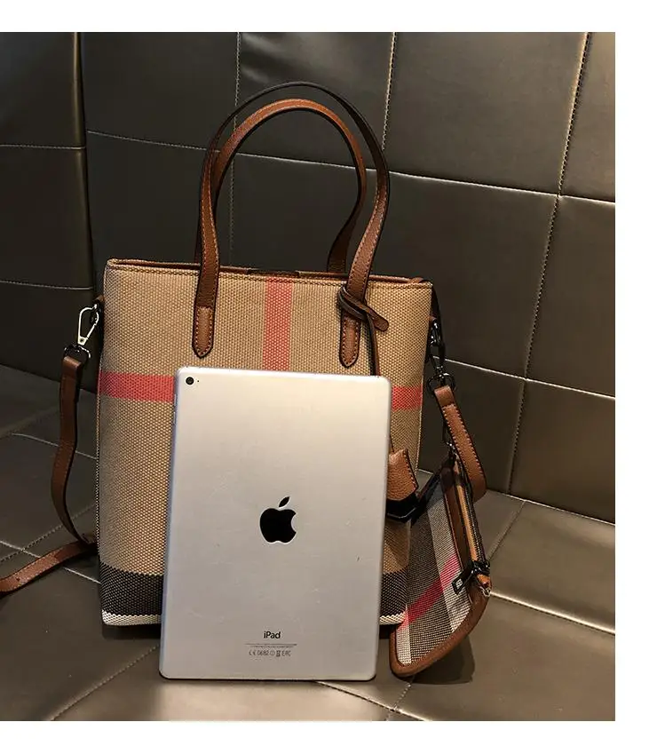 Комплект женских сумок-тоутов 2024 Вертикальная сумочка из воловьей кожи кошелек