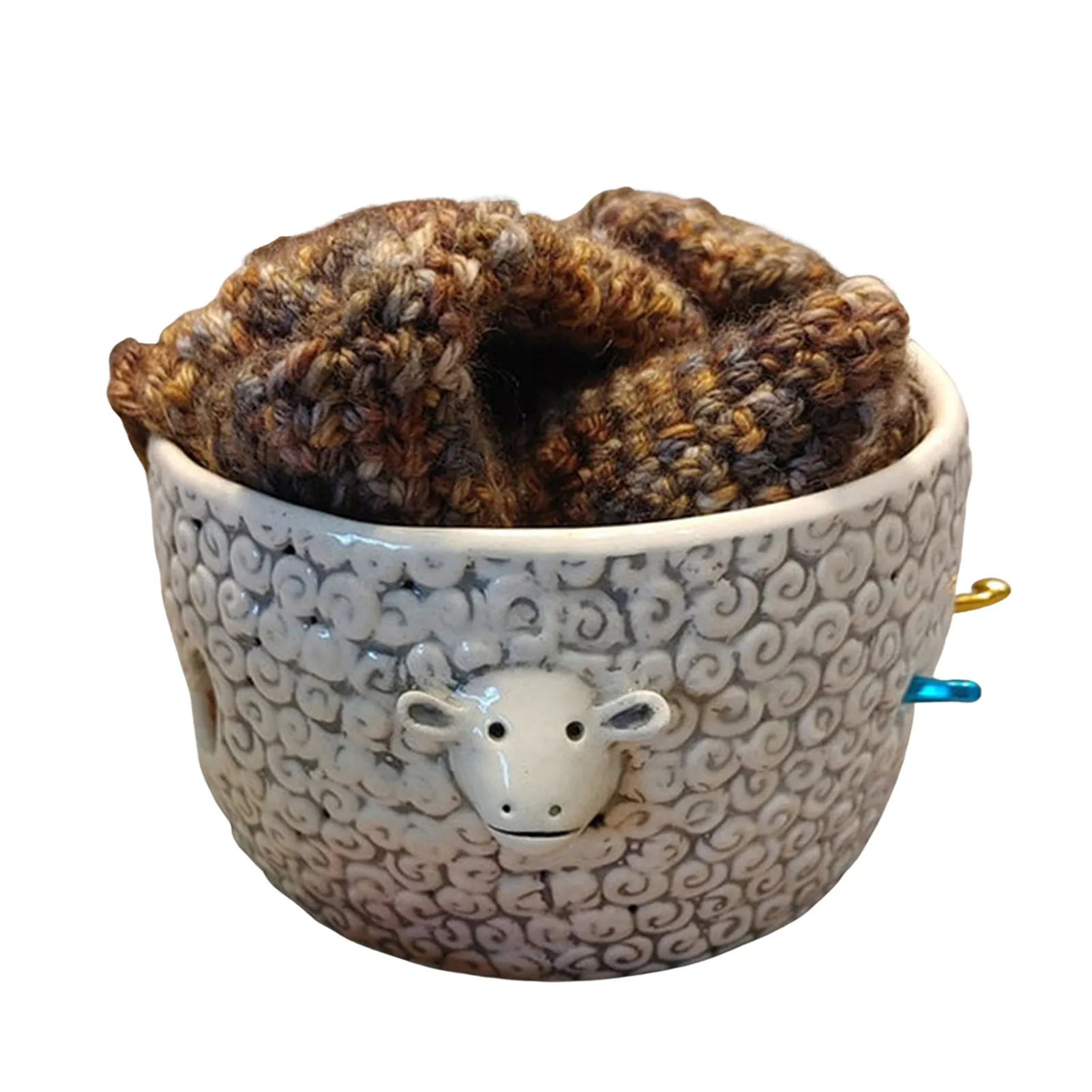 

Sheep Yarn Bowl Sheep Yarn Bowl Prevent Slipping Yarn Holder Handmade Craft Knitting Bowl Knitting Wool Storage Basket Storage