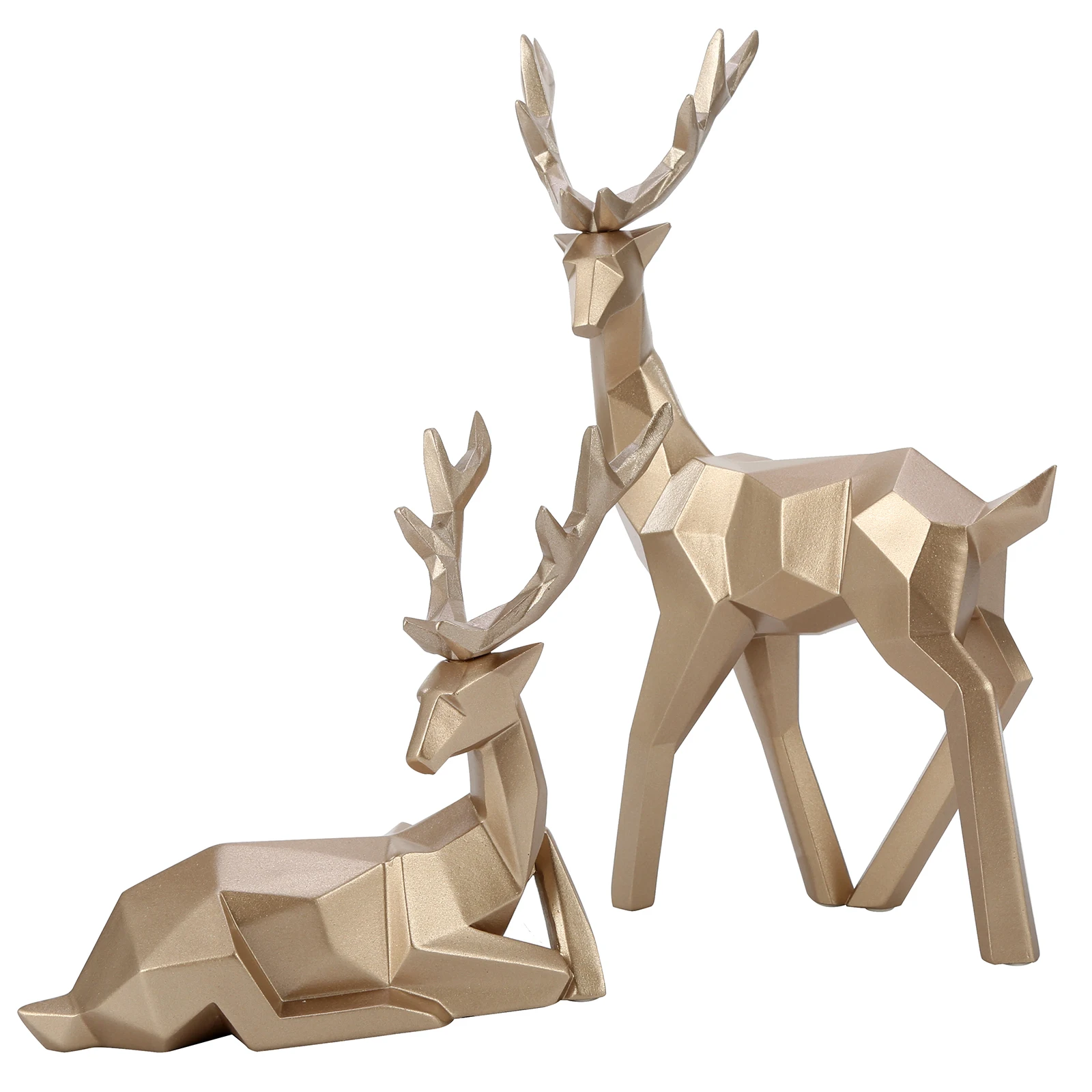 

2pcs Modern Resin Deer Statue Sculpture Home Desktop Cabinet Ornaments Decoration (Golden) Resin Resin Resin Resin Resin Resin