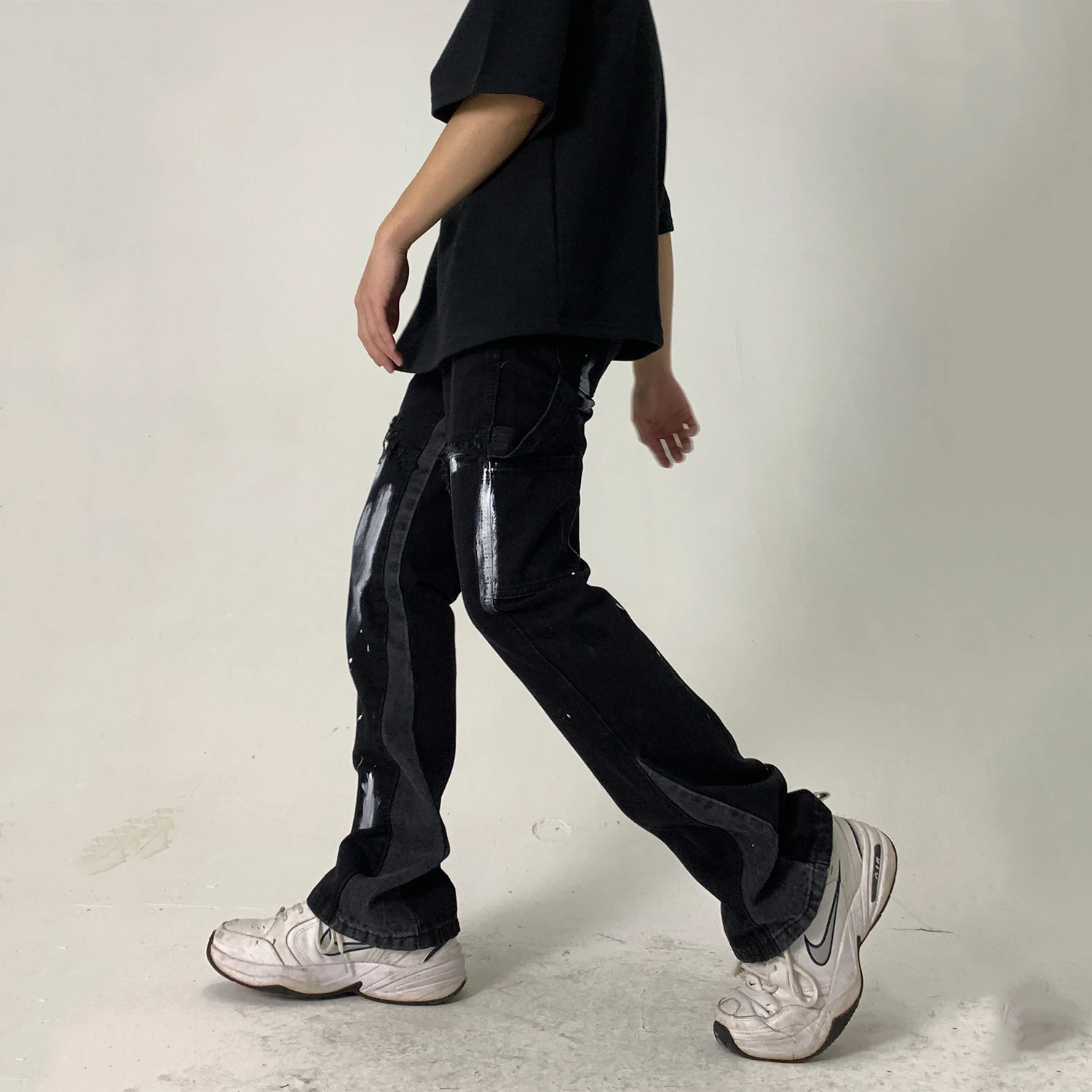 Four Seasons Men's Jeans Patchwork Hip Hop Style Slim Pants Brand Men's Retro Jeans Men Streetwear Y2K Jeans Ins Hot Sale JEANS