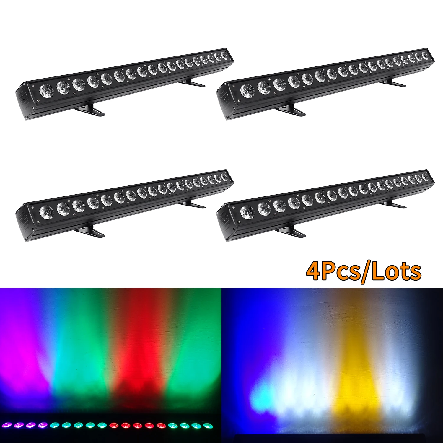 

4Pcs/Lots 18x12W RGBW/18x18W RGBWA+UV LED Wall Washer Indoor Color Strip Light DMX Control DJ Disco Bar Dance Floor Lighting