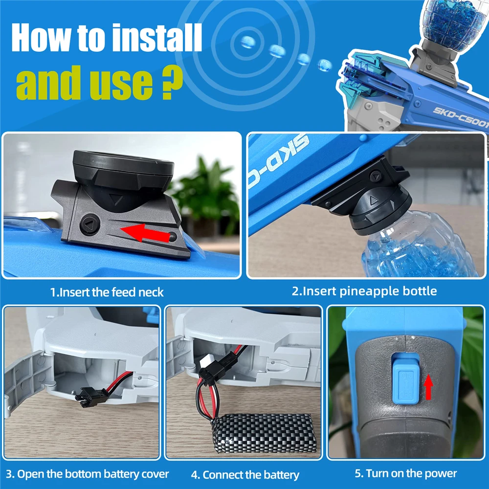 SKD001 пистолет с гелевыми шариками светодиодная подсветка светящиеся в темноте