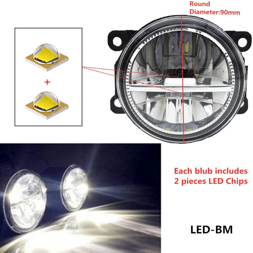 Фото Комплект из 2 светодиодных противотуманных фар с ДХО для Nissan Pathfinder R51 (2005-2010), для внедорожников с закрытым кузовом №5