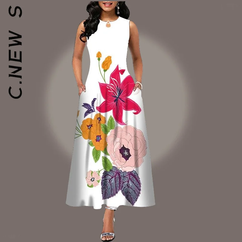 Женское винтажное платье с оборками свободное эластичное цветочным принтом в