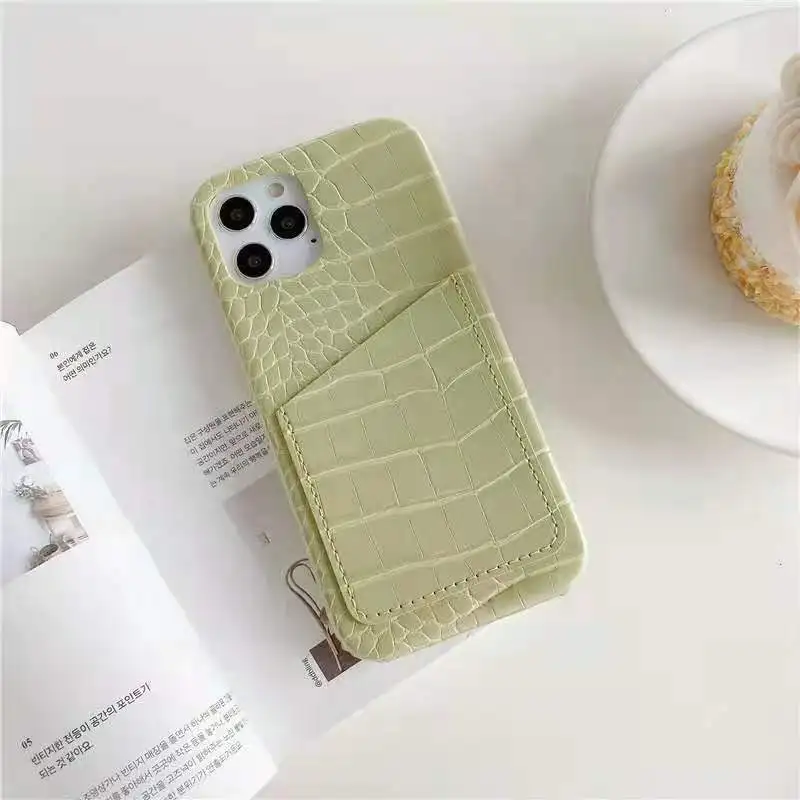 

Fashion Simple insert Card crocodile Hard Protective Phone Case for iPhone 14 13 12 11 Pro Max 11 12 13 14 Pro 14 13 12 11