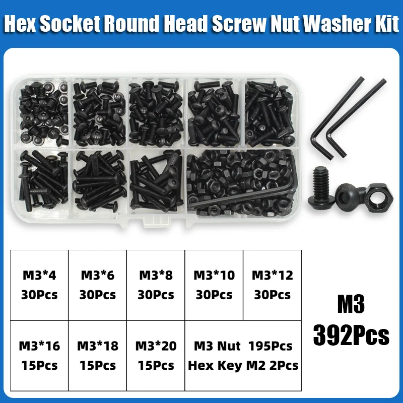 

Комплект винтов YMAX M2 M2.5 M3 M4 M5 M6 черные 10.9