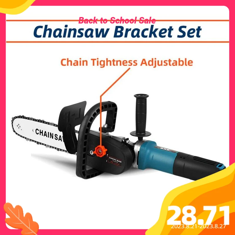 Chainsaw Bracket Parts Change Angle Grinder Into Chain Saw,Wood Cutting Electric Saw 11.5inch 29cm Blade DIY Power Tool chain