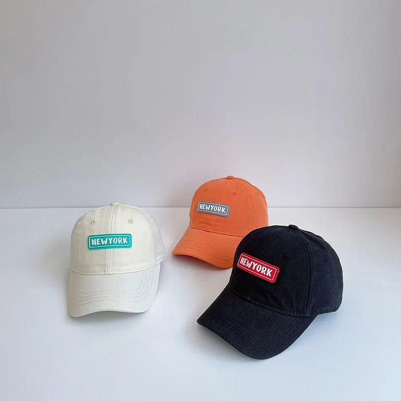 

Children's Hat Trendy Letter Patch Fashion Sun Hat Boys And Girls Summer Neutral Outdoor Solid Color Cotton Hip Hop Baseball Cap