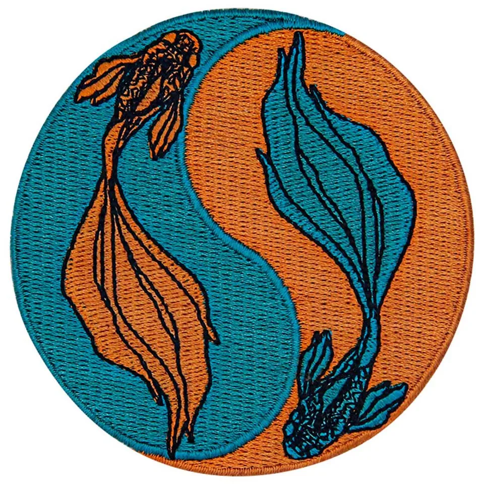 Embird Ying Yang Koi вышитая аппликация с помощью утюга нашивка эмблемой