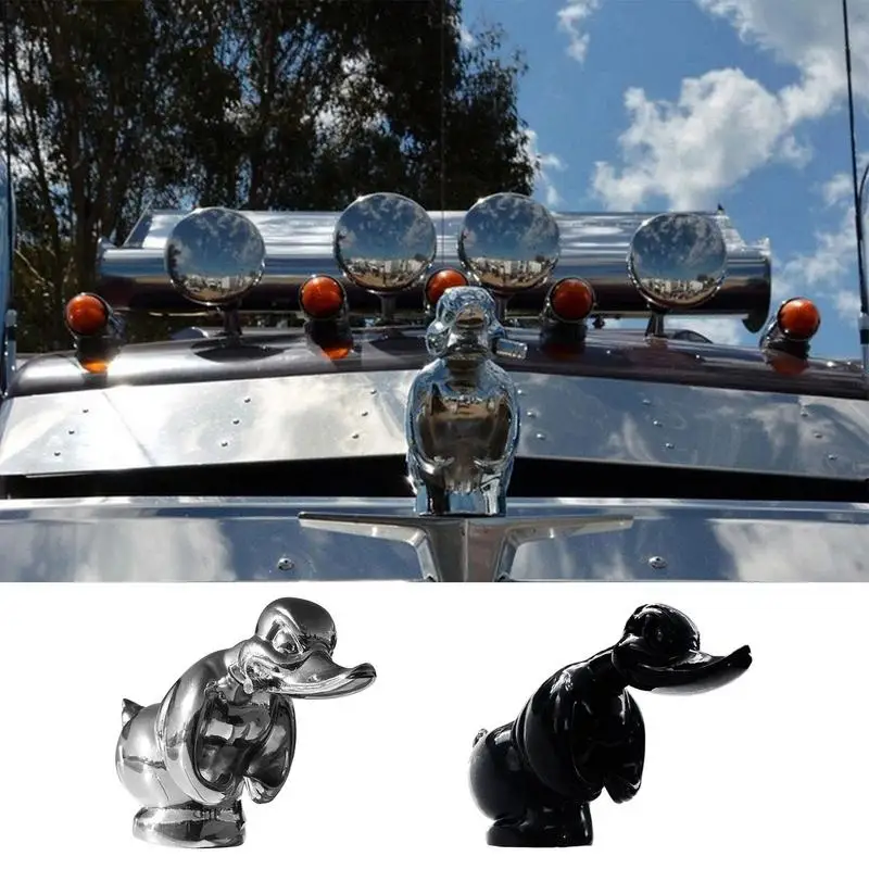 

Angry Duck Car Hood Ornament Sliver Or Black Car Decoration Strong Duck Curiosity Car Motorcycle Decoration Ornaments