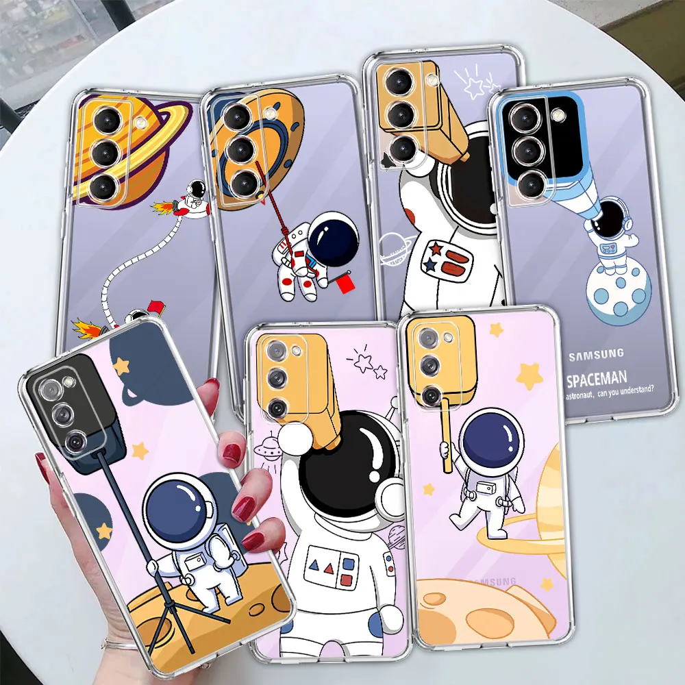 

Soft Case for Samsung Galaxy S21 S22 S20 S10 S9 Plus S20 FE Note 20 10 Lite Silicone Phone Cover Funda Telescope Astronauts