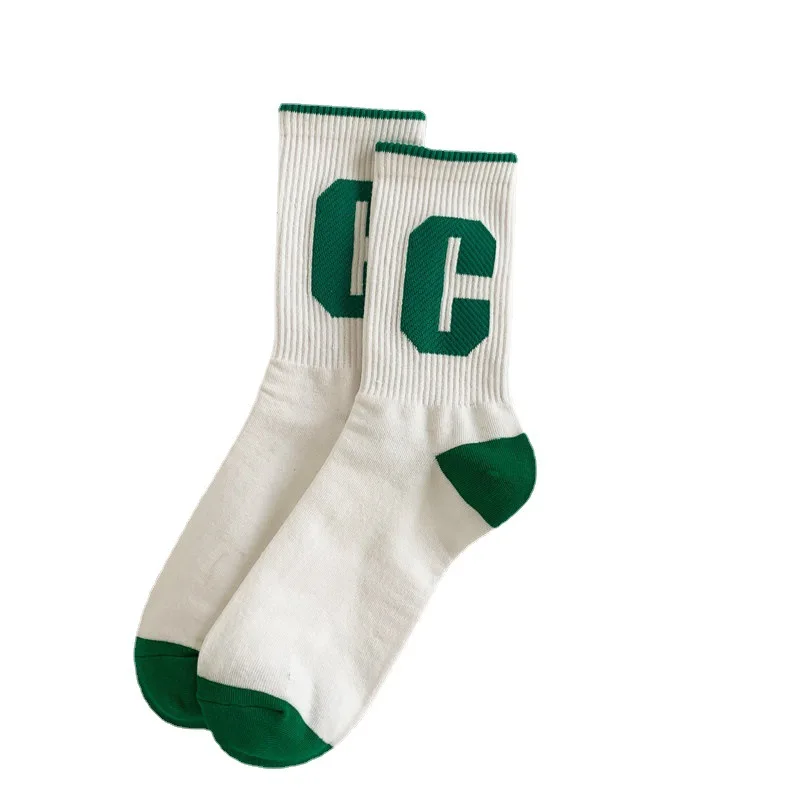 Women Socks Flower Stripe Pattern Cute Kawaii Japanese Korean Style Cotton Harajuku Funny Breathable Casual Spring Floral Socks