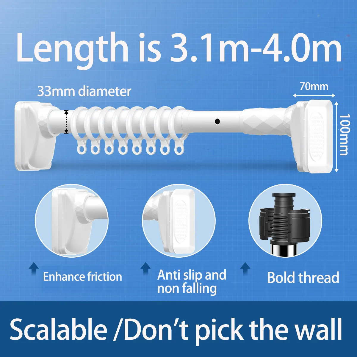 

Телескопическая штанга для душа из нержавеющей стали