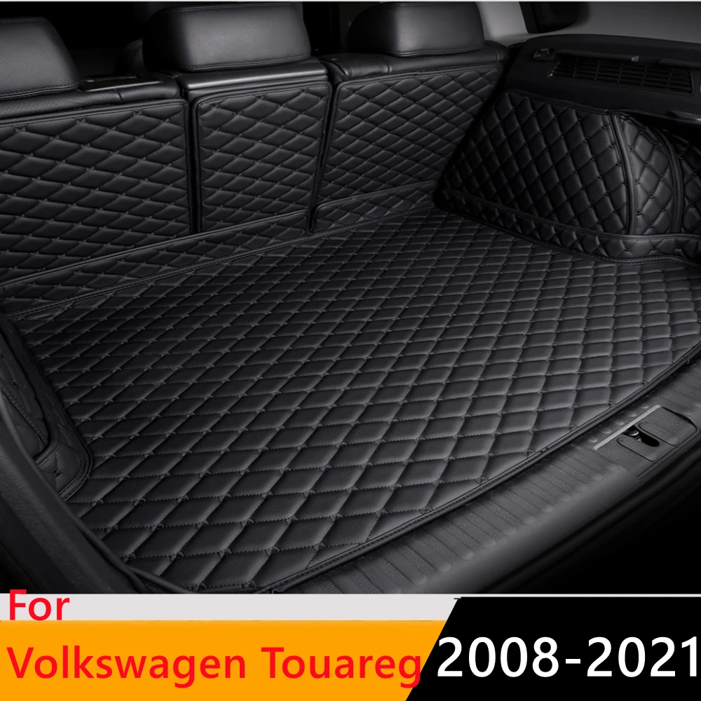 Sinjayer Waterproof Highly Covered Car Trunk Mat AUTO Tail Boot Pad Carpet Cover Cargo Liner For Volkswagen VW Touareg 2008-2021