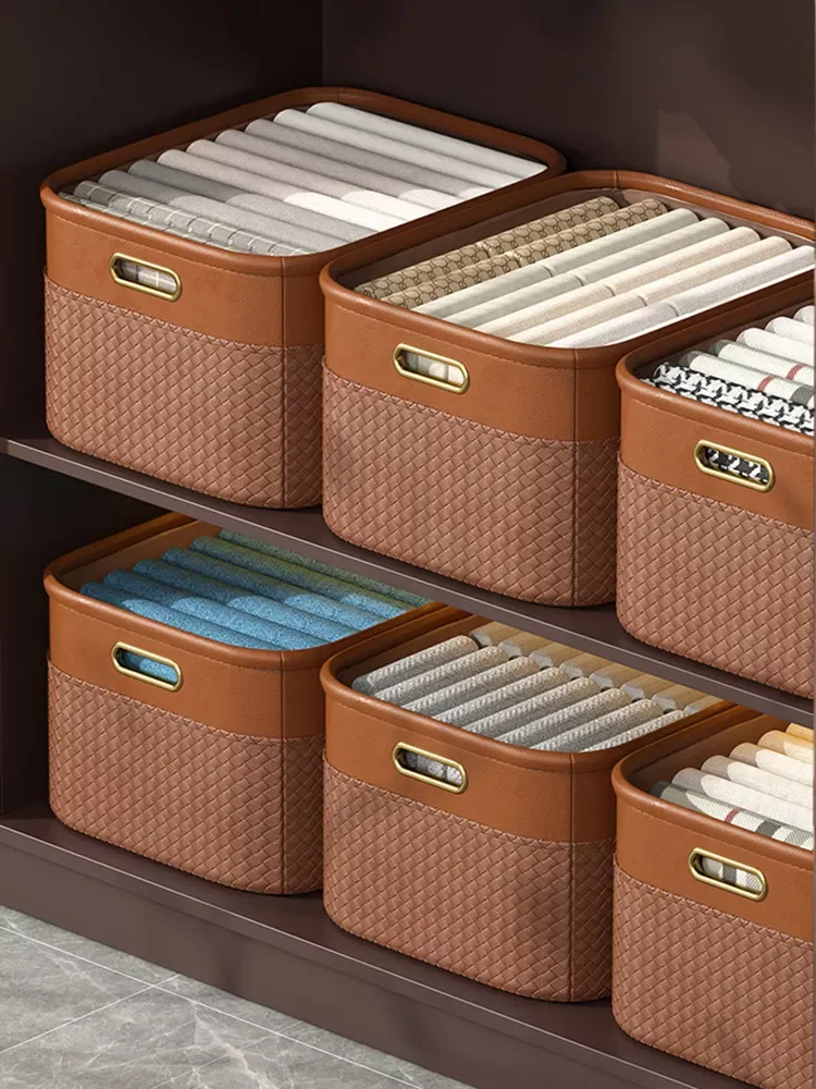 

Органайзеры для одежды, корзина для хранения, рабочая коробка, корзина для белья, органайзер для домашнего хранения из искусственной кожи