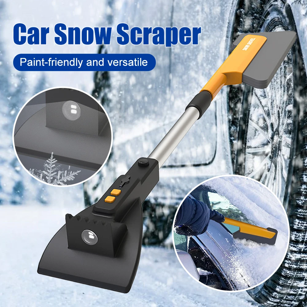 

Автомобильный скребок для снега лопата, лед, щетка для чистки, выдвижная щетка для снега, многофункциональный инструмент для удаления зимнего льда, снега, мороза светодиодный светодиодной подсветкой