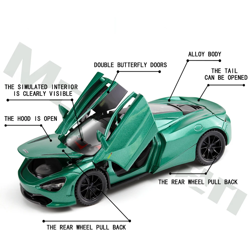 Спортивный гоночный автомобиль Senna 1:32 720S 765LT игрушечный мальчик модель из сплава