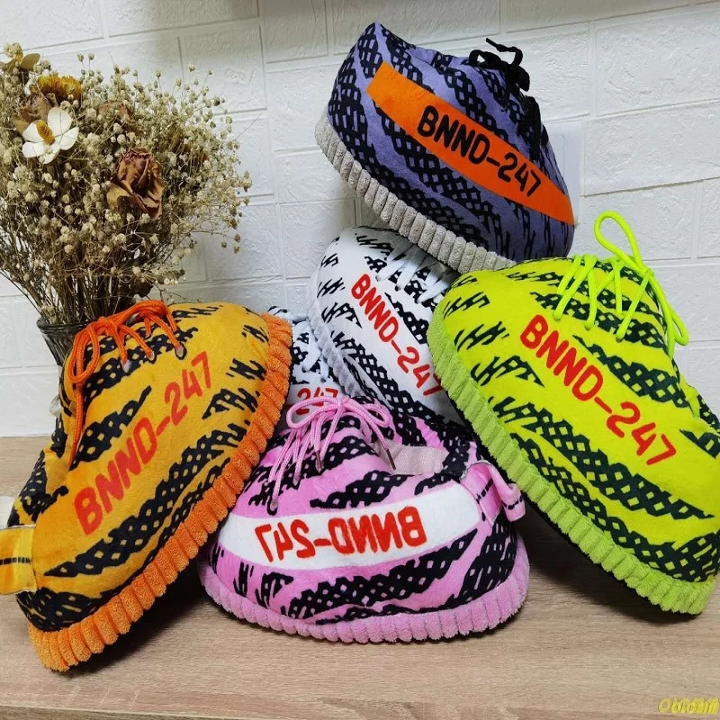 Unisex Winter Warm Home Slippers Women/Men One Size Sneakers Lady Indoor Cotton Shoes Woman House Floor Slippers Drop shopping