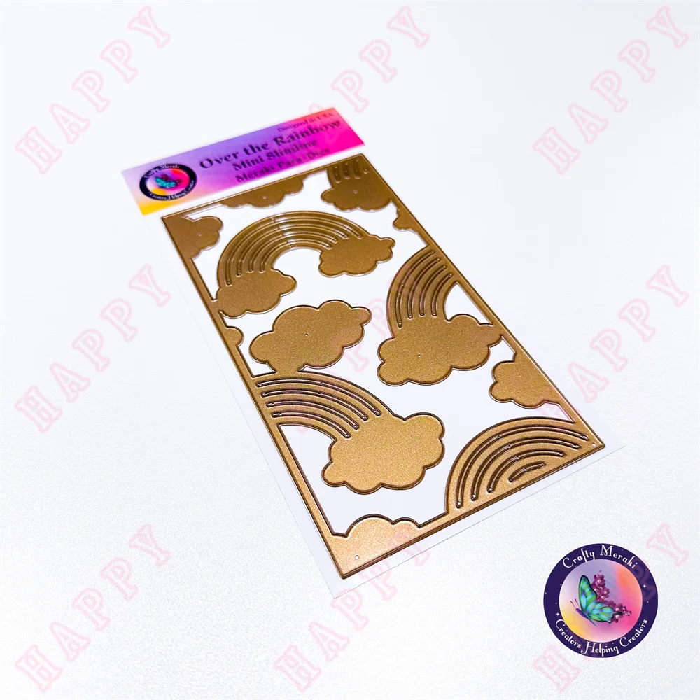 

Metal Cutting Dies Over The Rainbow Mini Slimline DIY Scrapbook Diary Decoration Paper Craft Embossing Template Greet Card Make