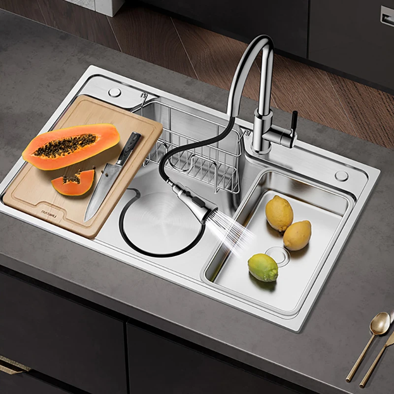 

Stainless Steel Kitchen Sink Drain Pipe Basket Undermount Mixer Taps Washing Sink Filter Kitchen Fixture Cocina Home Improvement