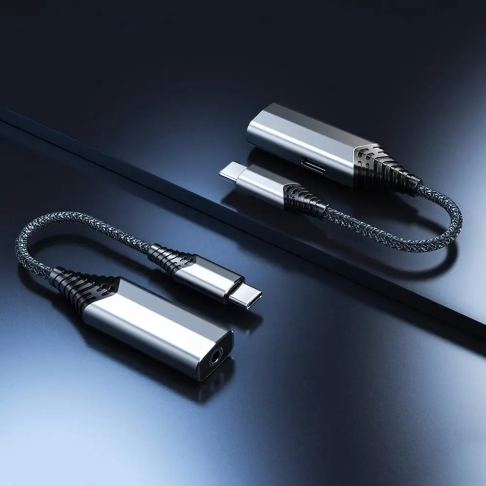 

Digital Audio Adapter Lossless Fast Charging Portable Type-C Male to 3.5mm Female Headphone Audio Converter for Mobile Phone
