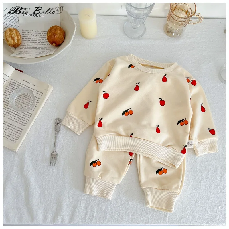 

Baby Boy Girl Clothes Set Autumn Kids Pajamas 100% Cotton Long Sleeve Tops+Pants 1-5 Year Children Tracksuit Set Infant Outfits