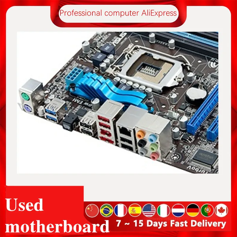 ASUS P8P67-M Компьютерная материнская плата LGA 1155 DDR3 Intel P67 P8P67 Настольная плата Б/У (без теплового экрана) on