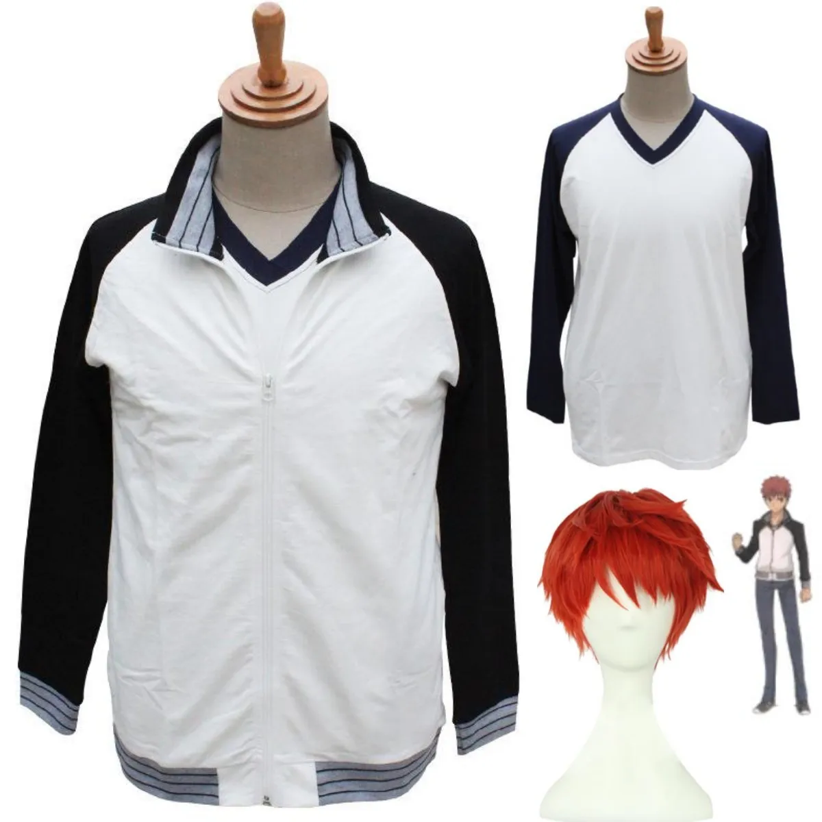 Anime Game Fate/Stay Night Emiya Shirou Cosplay Costume Wig Leisure Long Sleeved T-Shirt Coat Sweatshirt Man Woman Daily Suit