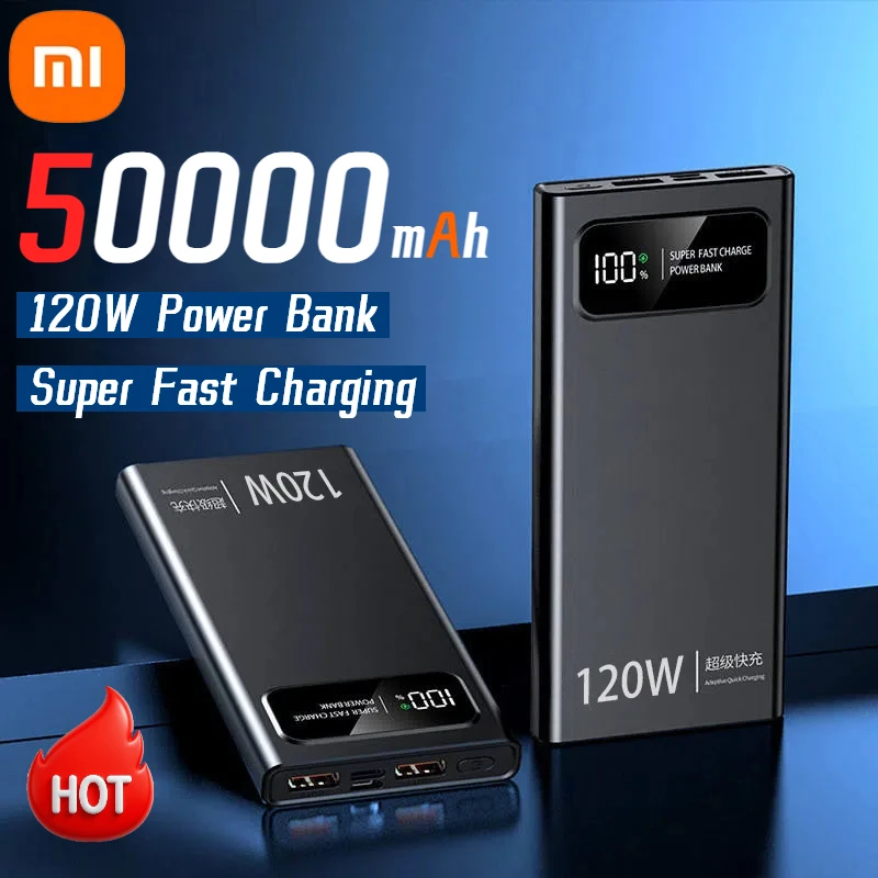 Xiaomi 50000 мАч 120 Вт Power Bank Супер быстрая зарядка аккумулятора большой емкости с