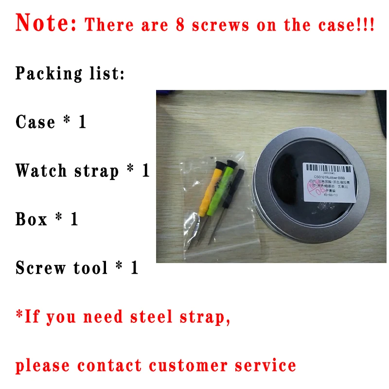 4rd Modification Kit for Casioak GA2100 Mod Kit Stainless Steel Case Screws Watch Band for GA-2100/2110 Metal Bezel Rubber Strap