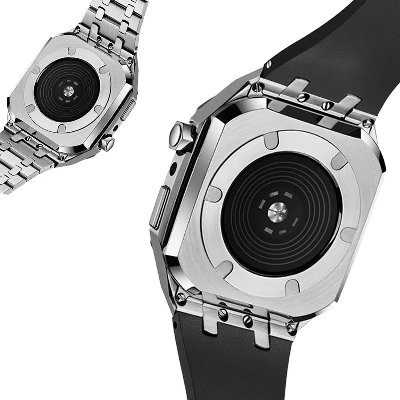 Luxury Stainless Steel Strap for Apple Watch Band 45mm 44mm 42mm For iWatch Series 7 6 5 4 3 2 Rubber Watchband Metal Bracelet