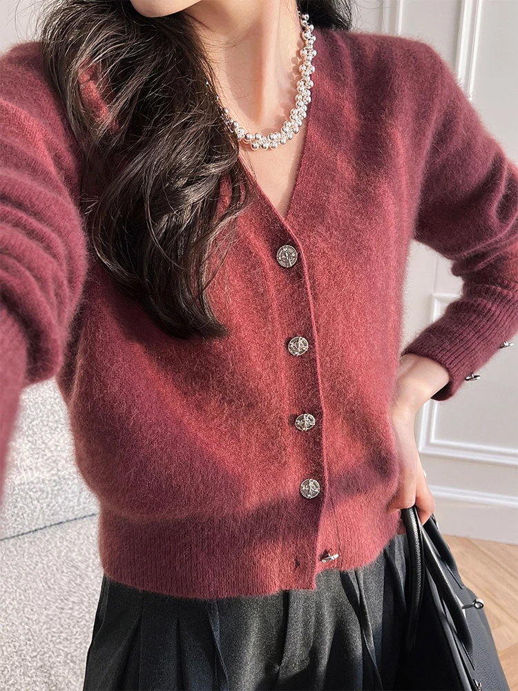 Meiyang [Распродажа сбор утечек] Вязаный кардиган Wumei бархатный смешанный свитер с