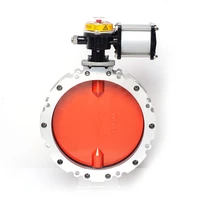 dn100 pn16 pneumatic actuator operated powder flow control butterfly valve