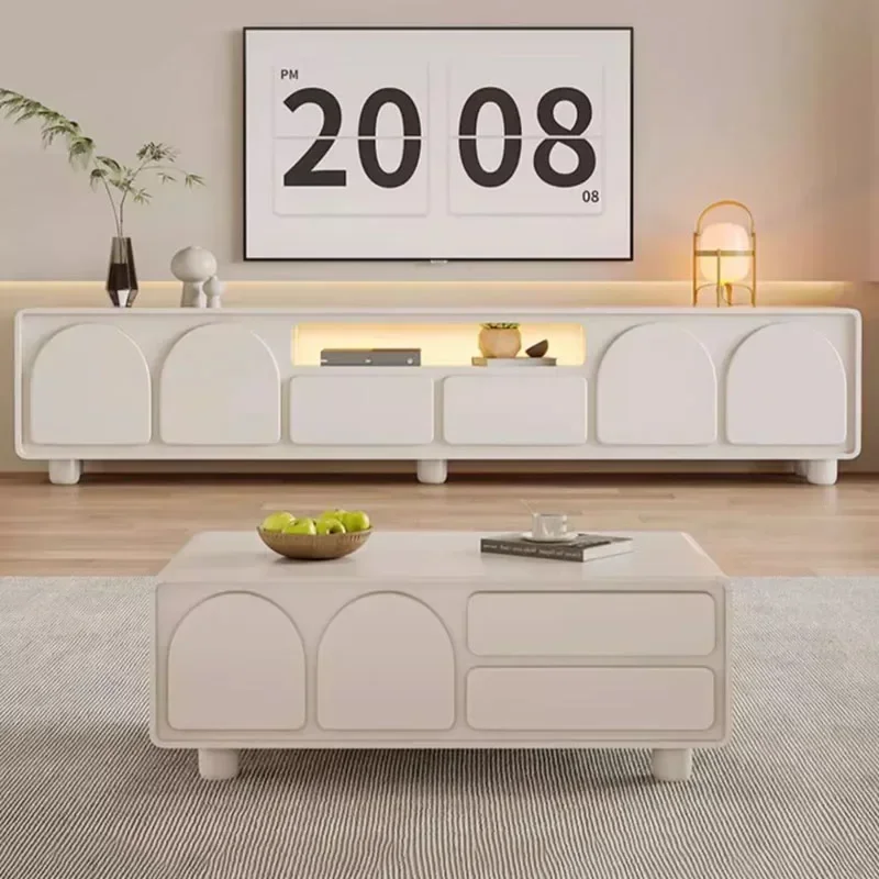 Белый шкаф для телевизора во французском стиле современный простой в маленькой