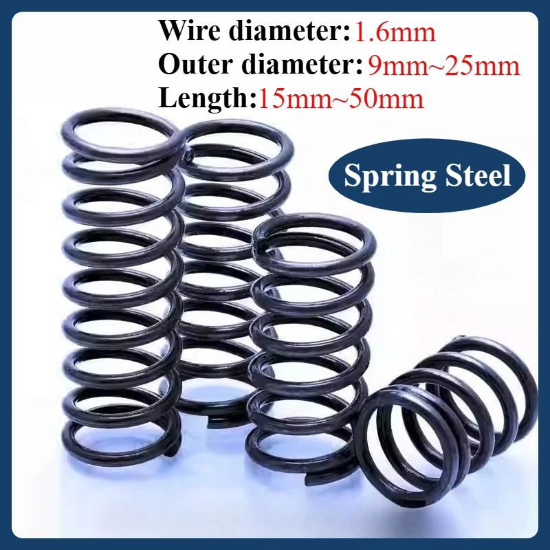 

10 шт. пружина сжатия из стали, Y-образная, диаметр проволоки 1,6 мм, внешний диаметр 9-25 мм, длина 15-50 мм
