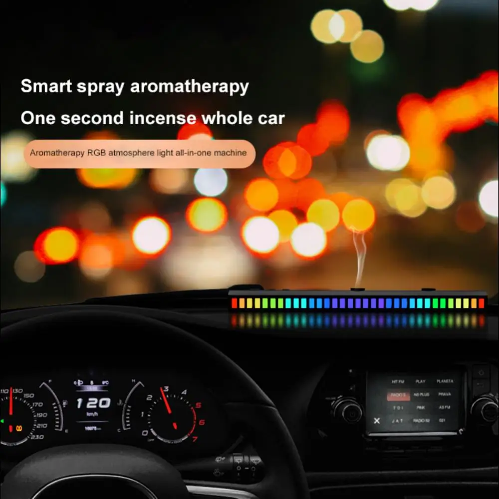 

Multi-scene Use Desktop Light Rgb Light Multifunctional 3 Spray Modes Car Ambient Light Bar Atmosphere Light Bar Car Accessories