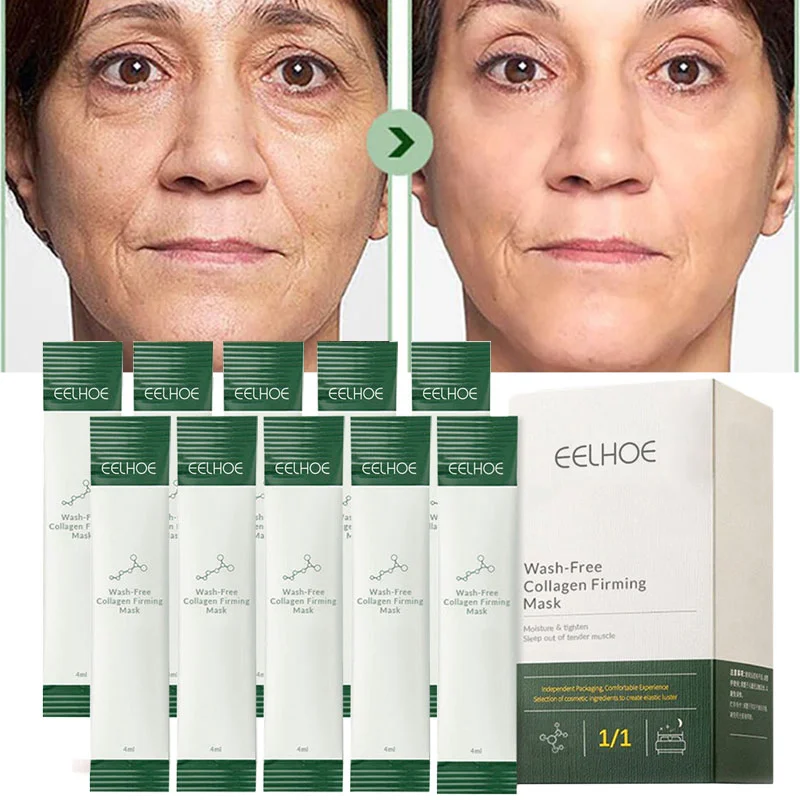 

Collagen Wash-Free Sleeping Masks Face Firming Jelly Mask Protein Whitening Moisturizing Anti-aging Face Serum Skin Care Product