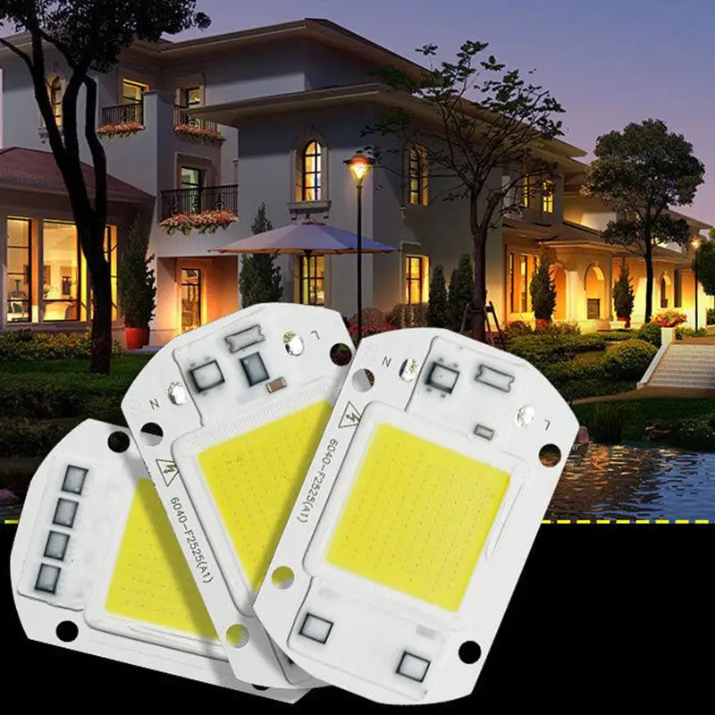 

220v Led Floodlight 20w/30w/50w White/warm Light Cob Chip Integrated Smart Ic Driver Lamp