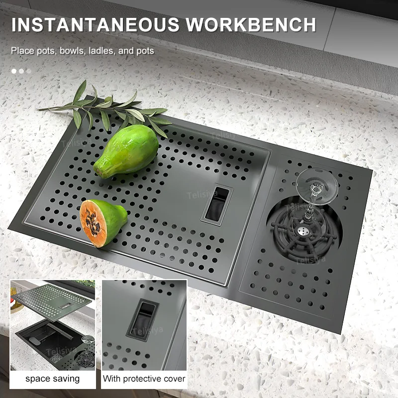 Скрытая подставка для мытья посуды многофункциональная умывальная раковина с