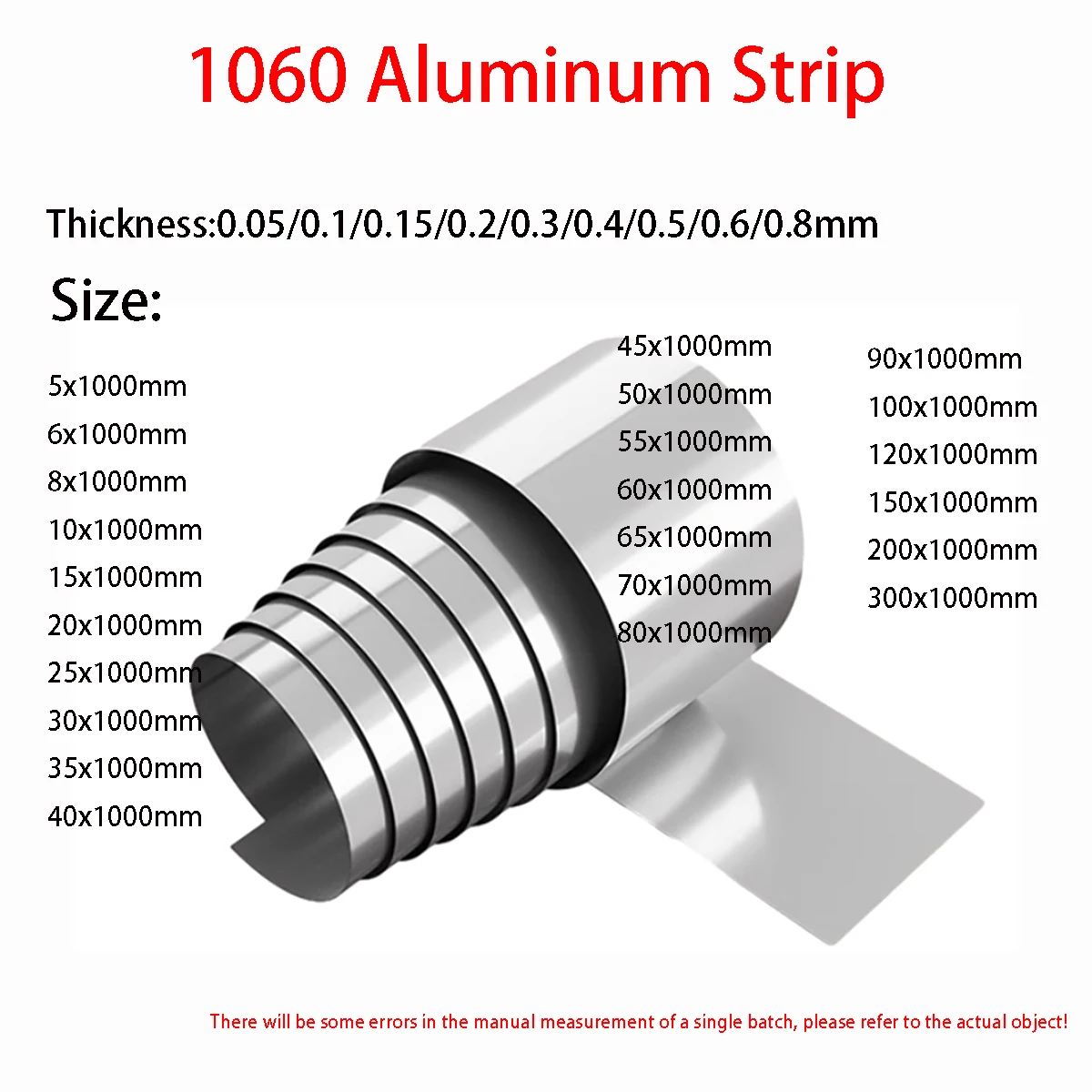 

Алюминиевая полоса 1060, длина 1 м, толщина 0,05/0,1/0,15/0,2/0,3/0,4/0,5/0,6/0,8 мм, тонкая листовая пластина из алюминиевой фольги для материала «сделай сам»