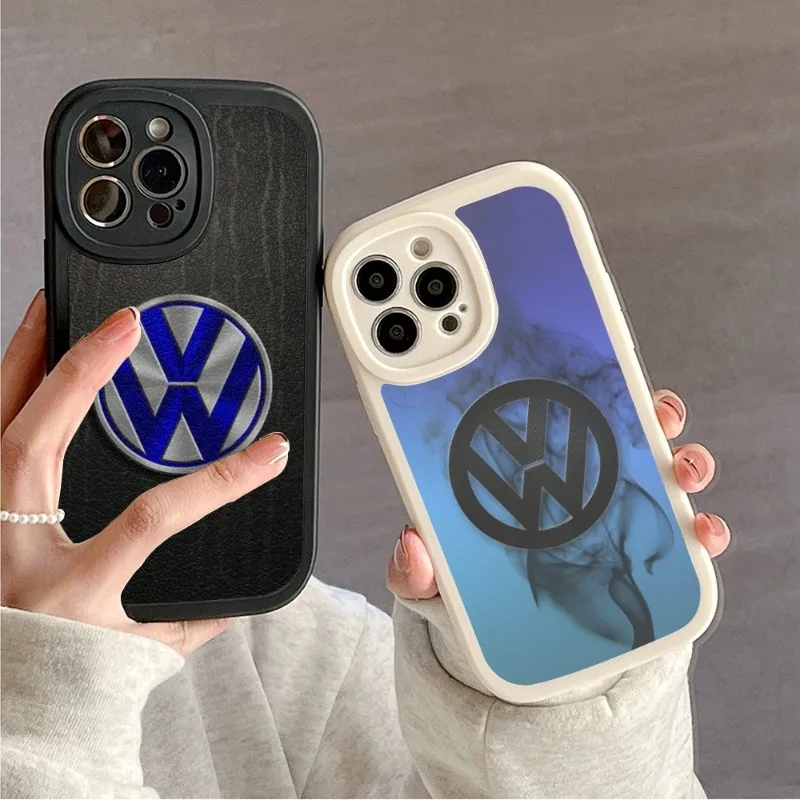 

Volkswagen Car LOGO Phone Case 2023 For IPhone 14 11 12 13 Lambskin Silicone Pro Max Mini X XR XS 7 8 Plus Couple